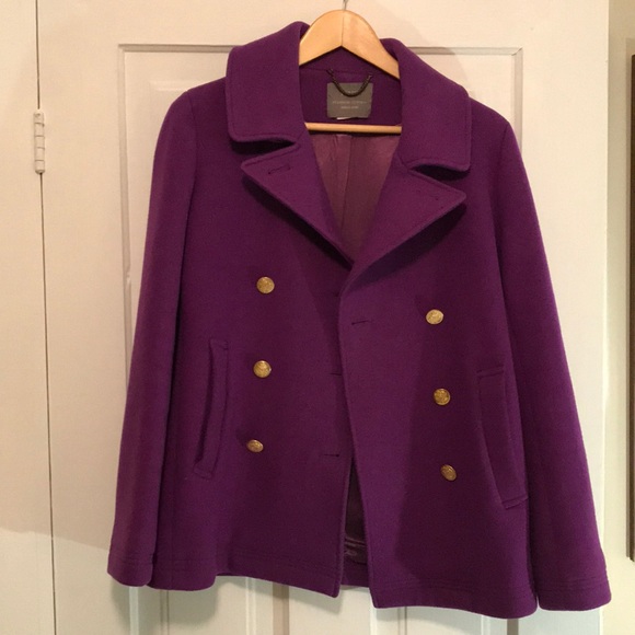 J. Crew Jackets & Blazers - Purple J Crew Pea Coat - size 6